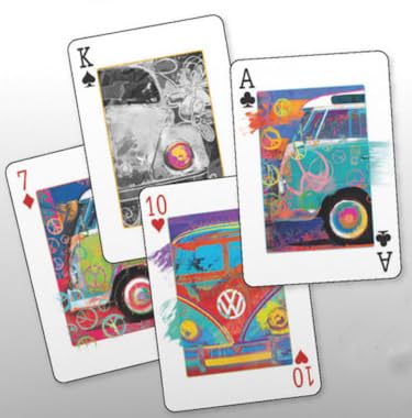 EuroGraphics Volkswagen Cool Faces Playing Cards, 54 Card Deck, with 54 Colored Images and Casino-Quality Finish, Collectible Art VW Bus Series
