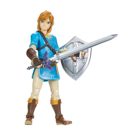 JAKKS Pacific The Legend of Zelda Link Action Figure with Master Sword & Hylian Shield 4 Inch Collectible Toy