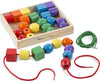 Melissa & Doug Primary Lacing Beads - Educational Toy with 30 Wooden Beads and 2 Laces for Toddlers, Fine Motor Skills Lacing Toys for Toddlers and