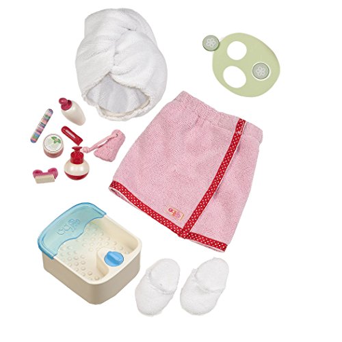 Our Generation - Sp-Aaaah Day - Salon Set - Foot Bath, Towel, and Cucumber Mask - 18-Inch Doll Accessories - Pretend Play - Toy for Kids 3 Years +