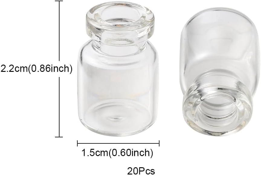20Pcs Dollhouse Glass Jars Miniature: 1/12 Scale Glass Bottles Food Container for Kitchen Restaurant - Mini Canister Empty with Cork?Dollhouse