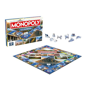 Monopoly Board Game SLO Cal Edition : 2-6 Players Family Board Games for Kids and Adults, Board Games for Kids 8 and up, for Kids and Adults, Ideal