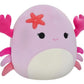 Squishmallows Cailey the Crab Plush Toy, Pink, with Starfish Accent, 16 Inch