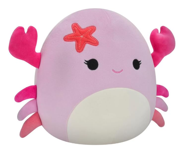 Squishmallows Cailey the Crab Plush Toy, Pink, with Starfish Accent, 16 Inch