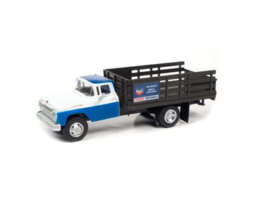 1960 Stake Bed Truck Blue and White 1/87 (HO) Scale Model Car by Classic Metal Works 30641