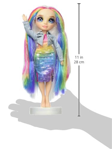 Rainbow High Amaya, Rainbow with Slime Kit & Pet, 11" Shimmer Posable Fashion Doll with DIY Sparkle Slime, Magical Yeti Pet, Fun Play Accessories