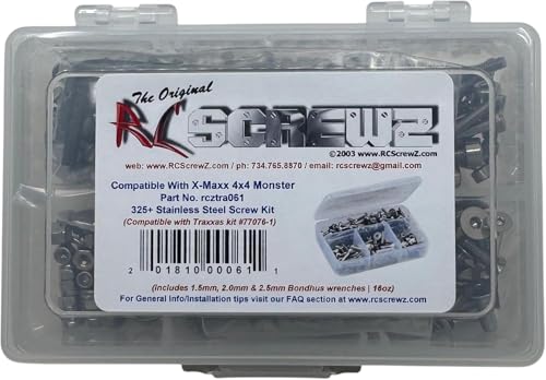 RCZTRA061 - Compatible with Traxxas X-Maxx 4x4 (#77076-4) Stainless Screw Kit