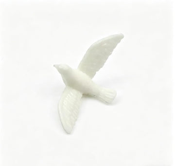Dollhouse Miniature White Plastic Doves, Tiny Mini Birds, for Fairy Garden, Diorama, Miniature Decoration (7PCS)