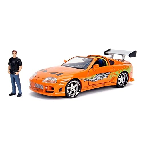 Jada Fast & Furious Brian’s 1995 Toyota Supra Diecast Model - 1:24 Scale Durable Die Cast Car - Includes Brian O' Conner Figure - Perfect