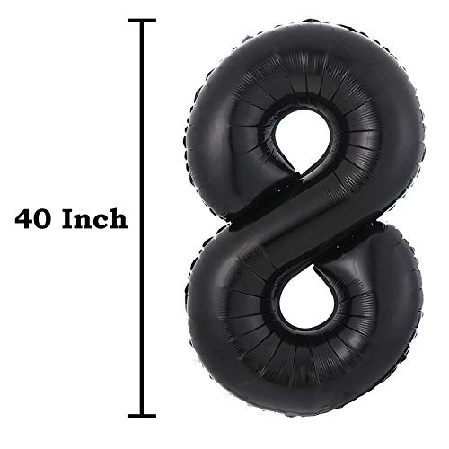 40inch Jumbo Black 18 Number Balloons for 18th Birthday Party Decoration