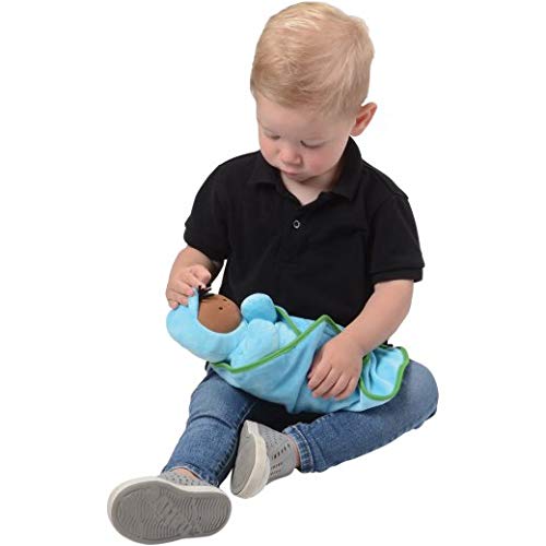 Constructive Playthings Swaddle Soft Baby Doll Toys with Matching Pockets, Multicultural Dolls, Daycare Essentials, Circle Time, Hook and Loop