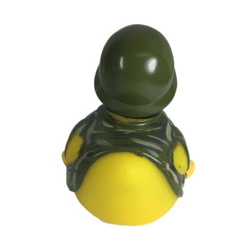 3" Rubber Duck [Sealed Hole, Floats Upright] - Baby Safe Bathtub Bathing Toy - Soldier Rubber Duck