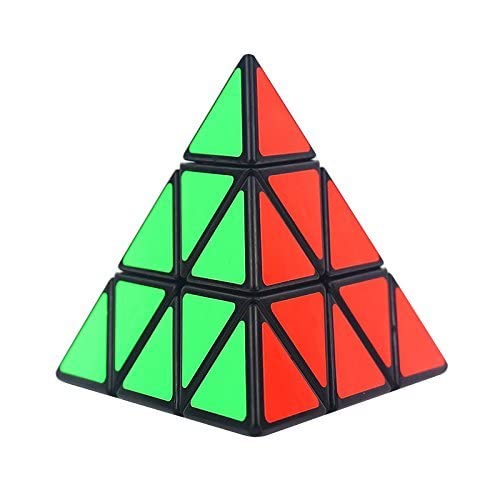 Pyramid Cube Speed Cube Glow in Dark Magic Speed Cube 3-D Brain Teasers IQ Puzzles for Kids and Adults (Black Background Sticker)