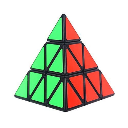 Pyramid Cube Speed Cube Glow in Dark Magic Speed Cube 3-D Brain Teasers IQ Puzzles for Kids and Adults (Black Background Sticker)