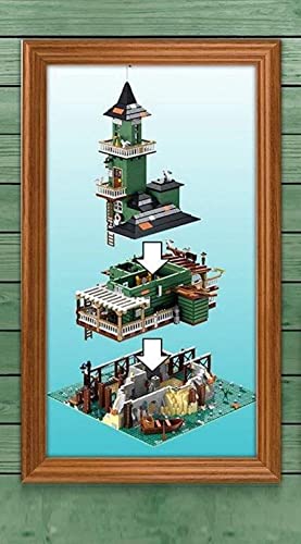 General Jim's Realistically Detailed Fisherman Harbortown Series City Modular Buildings 3452 Piece Three Level Lighthouse Construction Suite Building