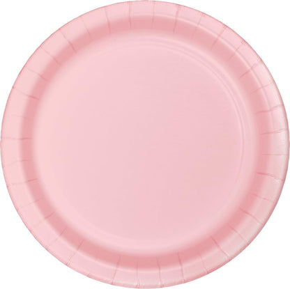 Creative Converting Touch of Color Paper Lunch Plates, 24-Count, Classic Pink