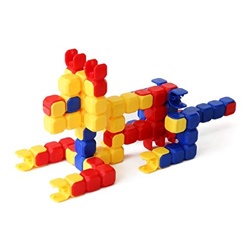 POPULAR PLAYTHINGS LinkaBlox Snap Together Building Set, Click Block Construction Toy, Stem Play, Gifts for Kids Ages 4 & Up - 60 Pieces