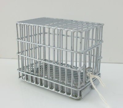 Dollhouse Miniature 1:12 Scale Small Galvanized DOG Cage Eiwf307