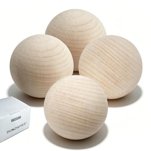 DONZWIYES Wooden Bockey Balls for Stickhandling and Training (2" 4-Pack)