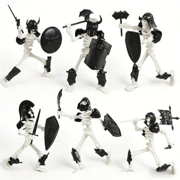 FortiTrust 6 Pack T13 Action Figure Set, Skeleton Action Figure Mini Skeletons for Halloween Decorations Dummy 13, Titan 13, Skeleton Toy