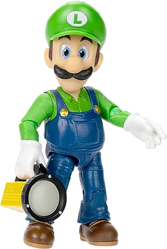 THE SUPER MARIO BROS. MOVIE - 5 Inch Action Figures Series 1 - Luigi Figure with Flashlight Accessory