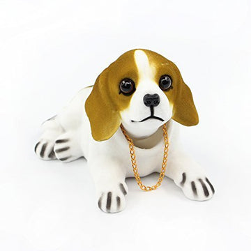 ATMOMO Shaking Head Lucky Dog Bobbing Heads Car Dash Puppy for Car Vehicle Decoration, Beagle (16x9x11cm)