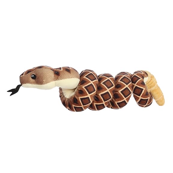 Aurora® Playful Snake Wrist Wranglers™ Diamondback Rattlesnake Stuffed Animal - Vibrant Colors for an Eye-Catching Design - Perfect for Kids, Adults