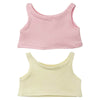 niannyyhouse 20cm Plush Doll Clothes Solid Color Vest Sleeveless T-Shirt Doll Dress Up (Beige+Pink, 20cm)