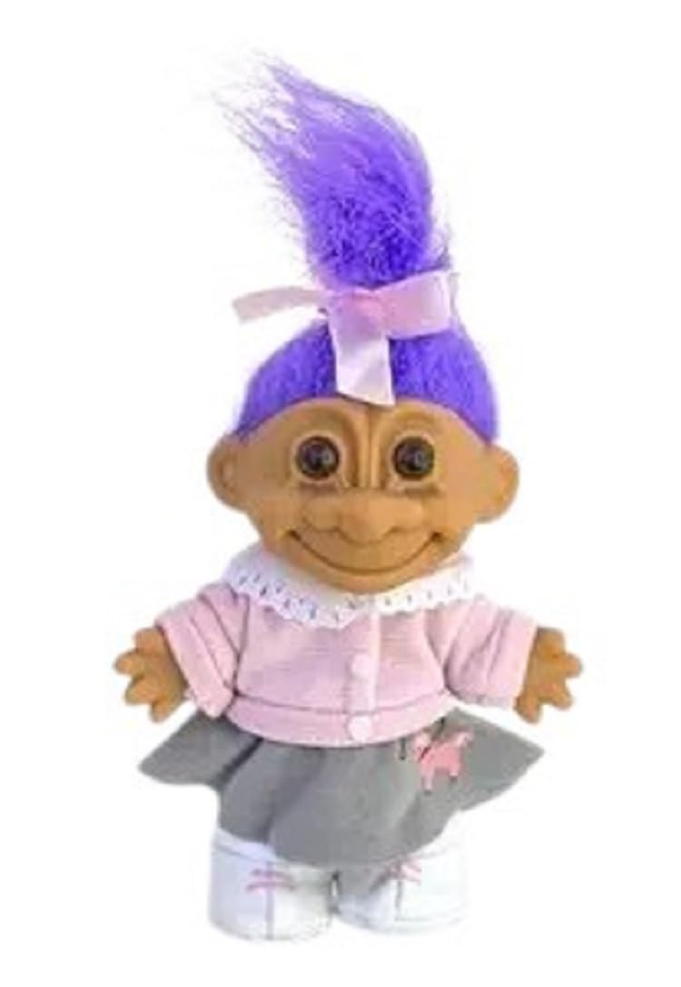 My Lucky 1950's Poodle Skirt 6 Troll Doll (Hot Pink Hair) by Russ Berrie