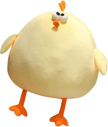 Maomoto Funny Fat Chicken Plush Pillow, Super Soft Mother Hen Doll, Cute Chicken Neck Pillow, Yellow Plush Stuffed Animal for Boys & Girls Festival