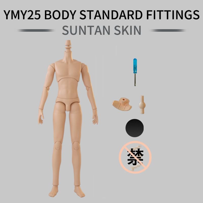XiDonDon YMY23 YMY25 Male Body for Jointed SD BJD Doll ob22,ob24 GSC Replacement Body Dolls Accessories (25 Suntan)