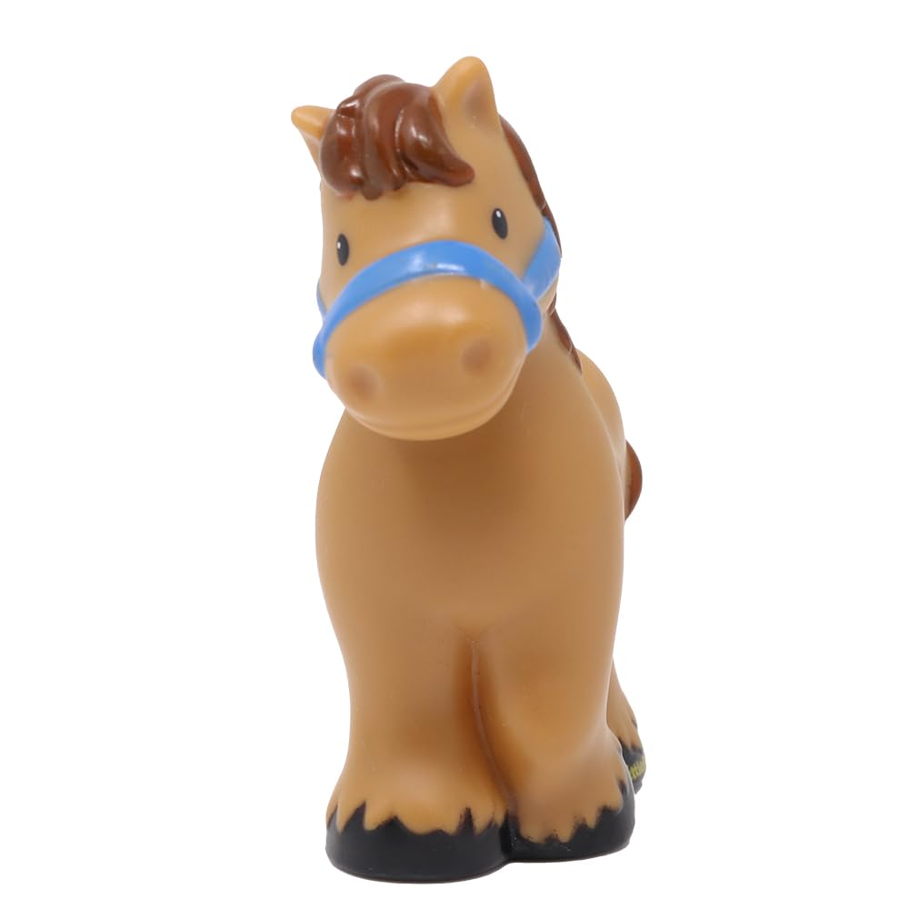 Fisher-Price Replacement Part for Collectible Little People Barnyard Farm Dollhouse Playset CBG45 - Replacement Brown Horse with Brown Mane and Tail
