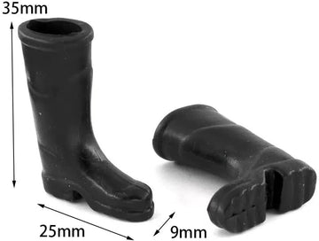 1Pair Black 1/12 Miniature Rubber Boots Dollhouse Garden Accessories?Dollhouse Accessories, Decorations