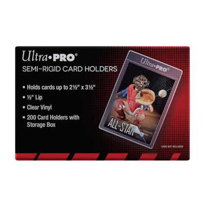 Ultra Pro Graded Card Submission Semi Rigid 1/2" Lip Tall Sleeves | 200-Count with Storage Box