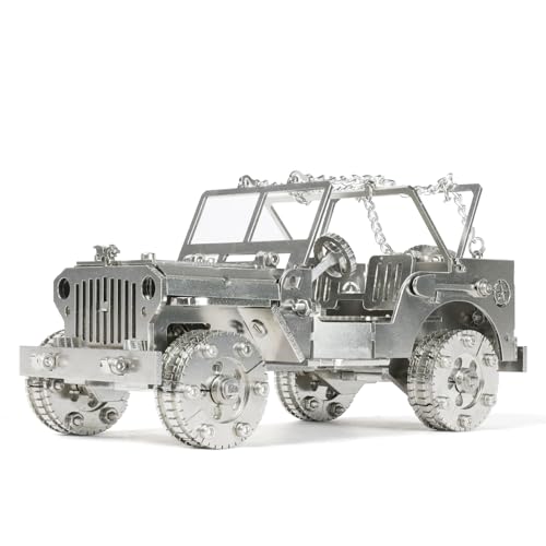 Kolotesame Classic Off-Road Vehicle 3D Metal Puzzle Model for Adults - for Jeep DIY Immersive Building Kit with Tool, 3D Puzzle Car Model for Men Gift