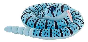 Wild Republic Green Coiled Snakes Blue Rock Rattlesnake Stuffed Animal -36"