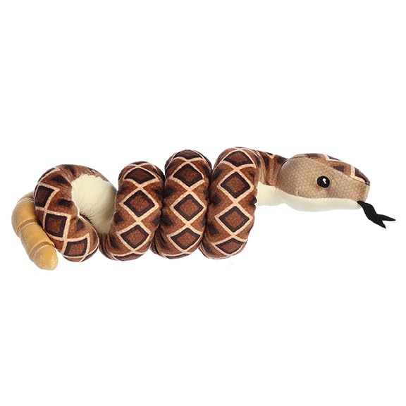 Aurora® Playful Snake Wrist Wranglers™ Diamondback Rattlesnake Stuffed Animal - Vibrant Colors for an Eye-Catching Design - Perfect for Kids, Adults