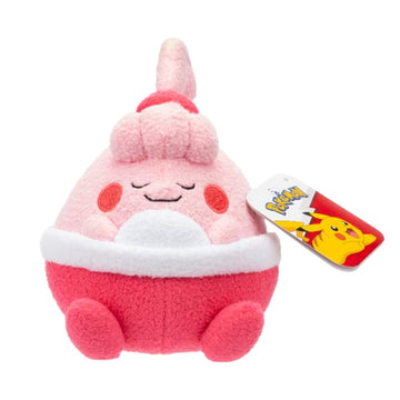 Pokemon Plush 12cm Sleeping Happiny - red/Pink - Official Pokémon Stuffed Toy for Children 2+ Years