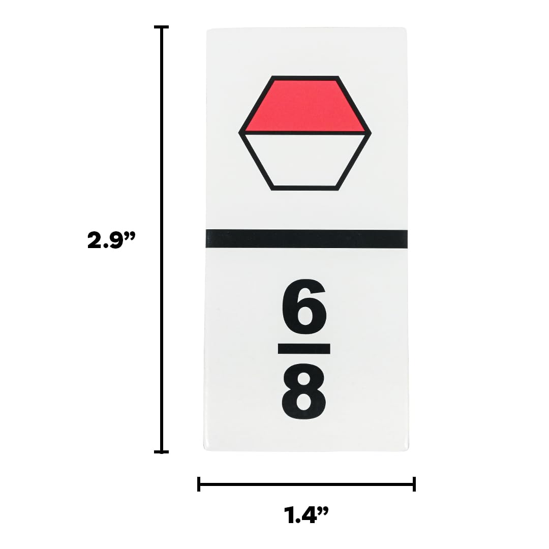 LEARNING ADVANTAGE The Original Fraction Dominoes | Homeschool Learning Fraction Game | 45 Dominoes | Math Manipulative for Kids | Teach Equivalents