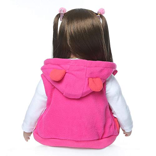 Angelbaby Doll Reborn Toddler Girls Dolls 24 Inch 60cm Soft Silicone Baby Dolls Looks Real Long Hair Weighted Huggable Vinyl Toys Birthday Festival