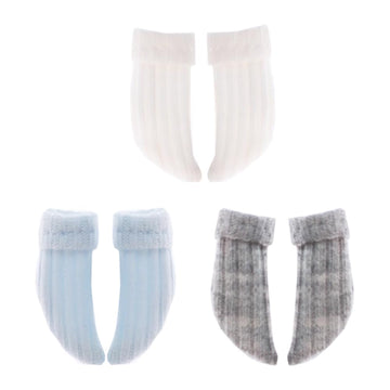 niannyyhouse 1/12 BJD OB11 Doll Clothes Curled Socks 3 Pairs Doll Dressup (A2)