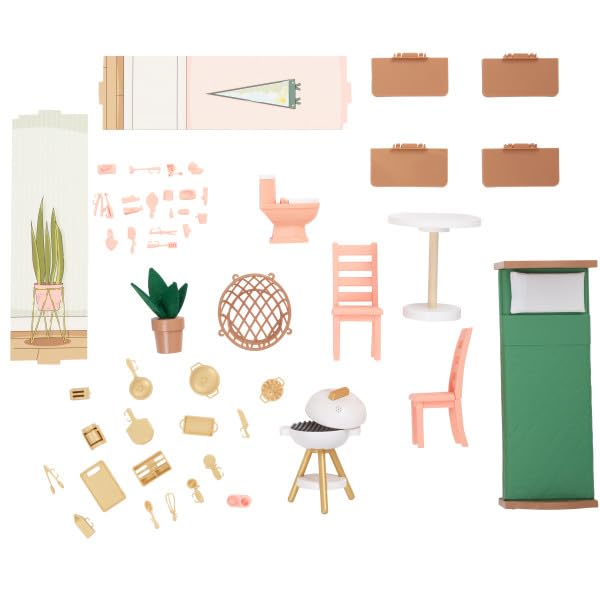 KidKraft Click & Play Fully Assembled Pop-Up Wooden Dollhouse; 50 Pieces