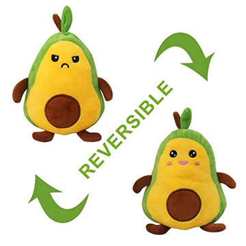 Silverback Commerce Avocado Reversible Mood Plushie Stuffed Animal Double-Sided | Green and Yellow | Show Your Mood Without Saying a Word New Model