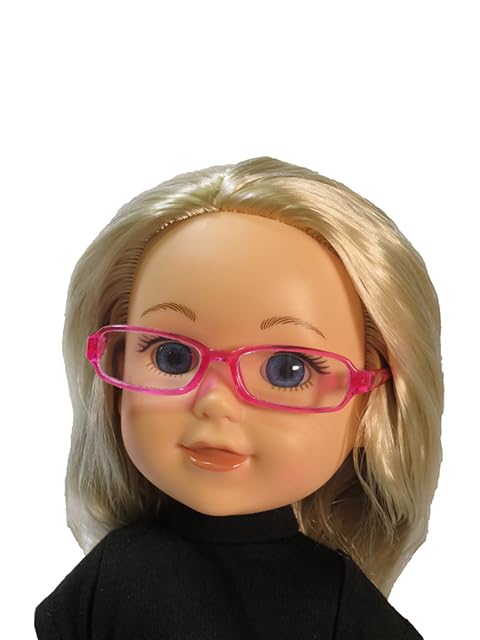 American Fashion World 4-Pack Rectangular Glasses for 14.5 Inch Dolls - Pink & Green, Teal, Pink & Blue Sunglasses