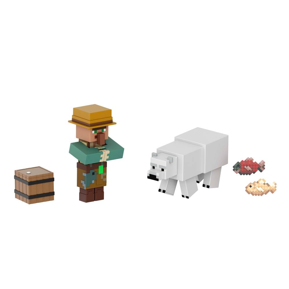 Mattel Minecraft Action Figures & Accessories 2-Packs, 3.25-inch Scale with Pixelated Design, Collectible Toy Set