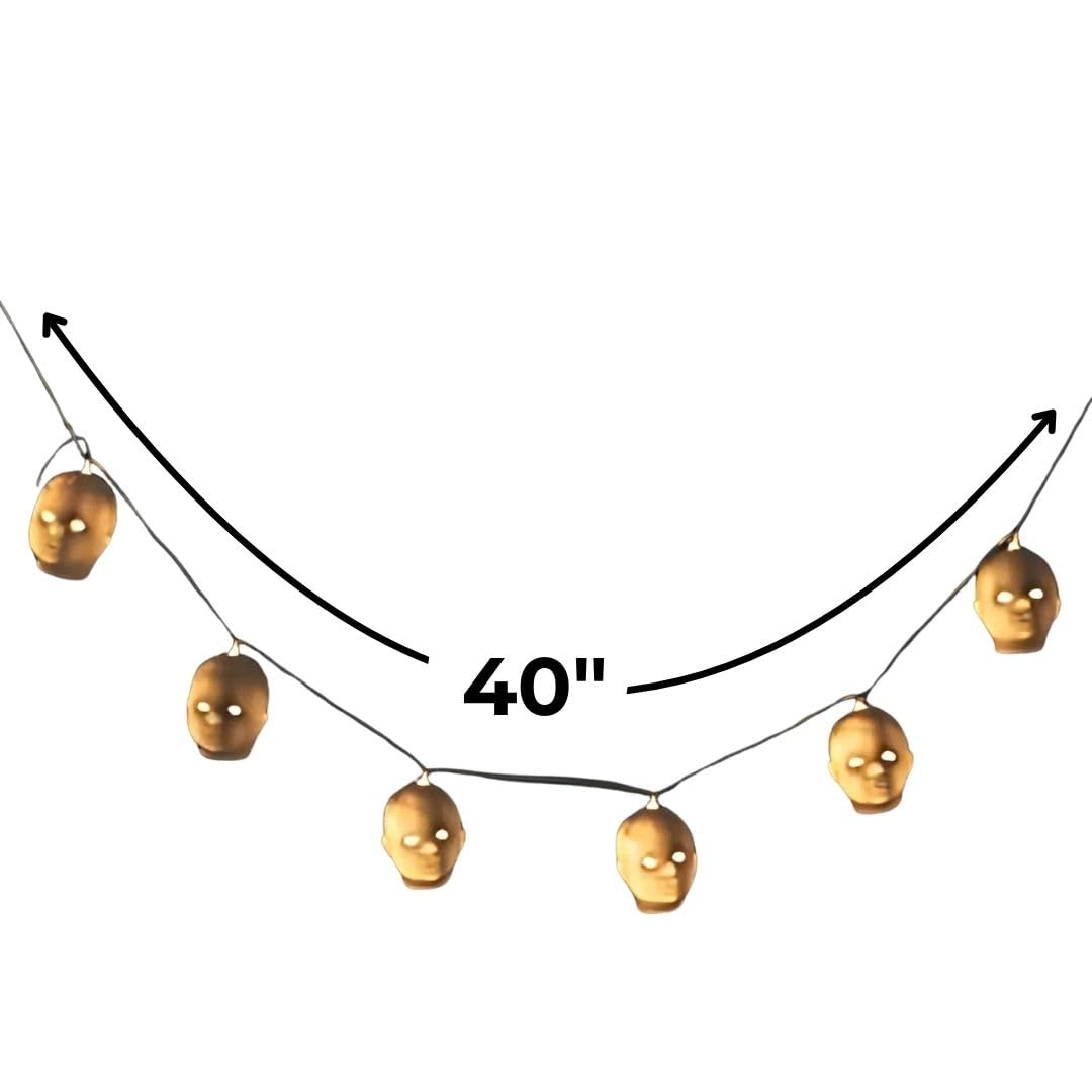 Fun Express 40" Halloween Doll Head String Lights, Home Decor, Halloween Party Decoration