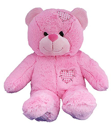 Cuddly Soft 16 inch Stuffed Pink Patches Teddy Bear...We Stuff 'em...You Love 'em!