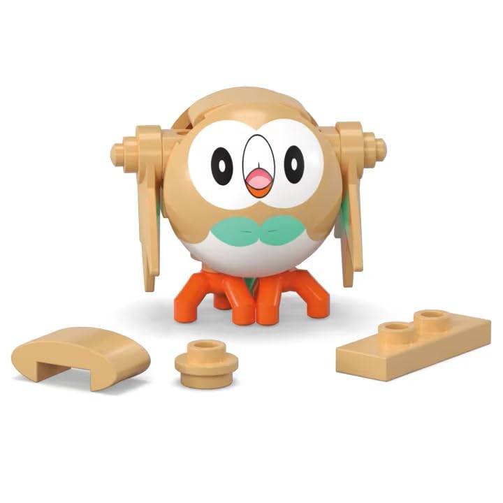 MEGA Pokémon Rowlet Building Toy Kit, Poseable Action Figure (24 Pieces) for Kids