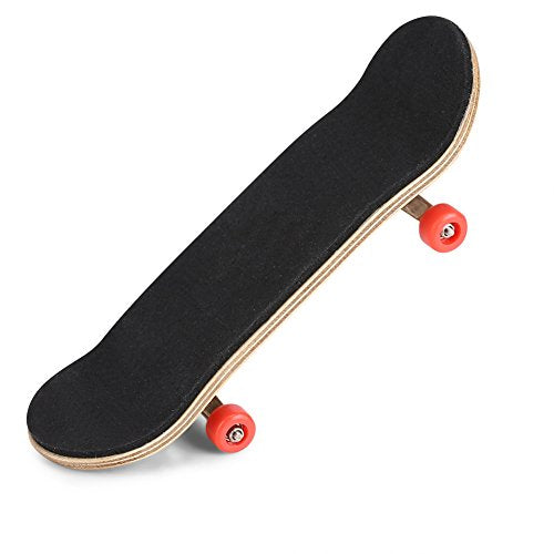 1Pc Maple Wooden Alloy Fingerboard Finger Skateboards Mini Fingerboard with Soft Pad Bearing Wheels and Box Reduce Pressure Kids Gifts(Red)