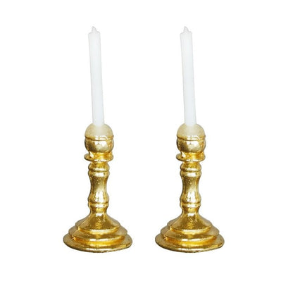 2Pcs Gold 1/12 Miniature Candle Holder Candlestick Dollhouse Accessories, Dollhouse Accessories Candlesticks Miniature Holder?0.4x0.4x1.1 inch?